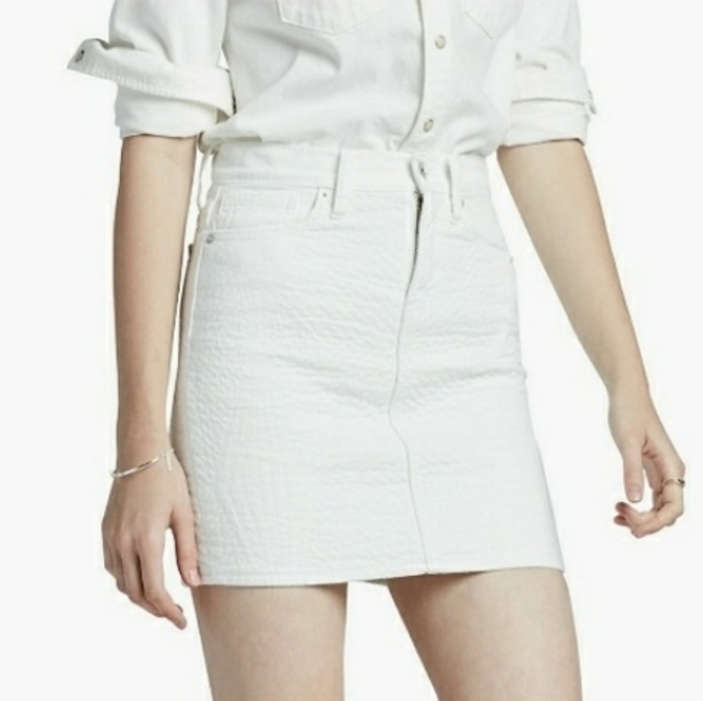 LUCKY BRAND | Textured Mini Pencil White Skirt NWT